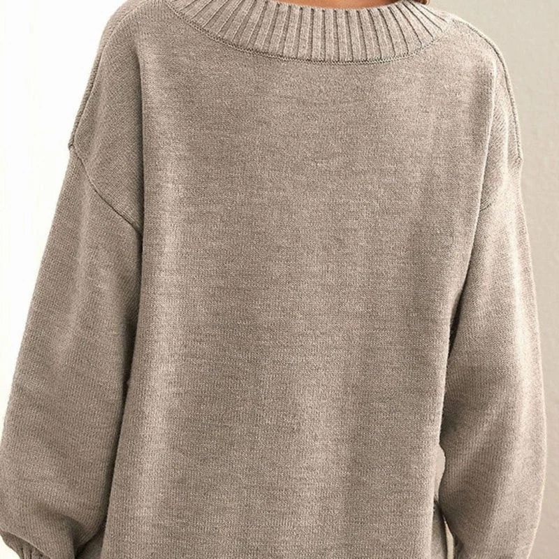Elvira | Damen Oversize Strickpullover mit V Ausschnitt und Langarm
