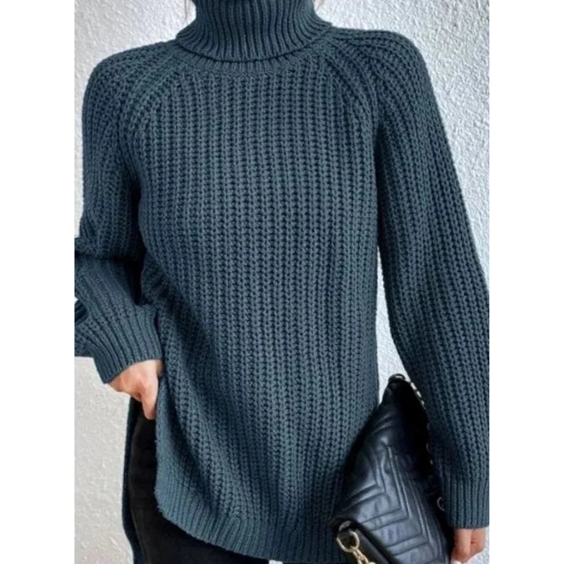 Annegret | Damen Oversized Rollkragenpullover mit Langarm und Weitem Schnitt