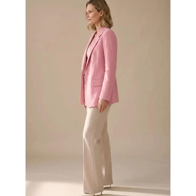Rosalinde | Damen Hosenanzug mit Blazer und weiter Hose, Revers und Taschen