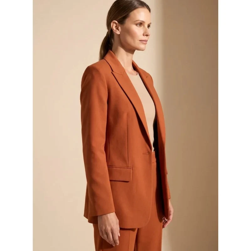 Rosalinde | Damen Hosenanzug mit Blazer und weiter Hose, Revers und Taschen