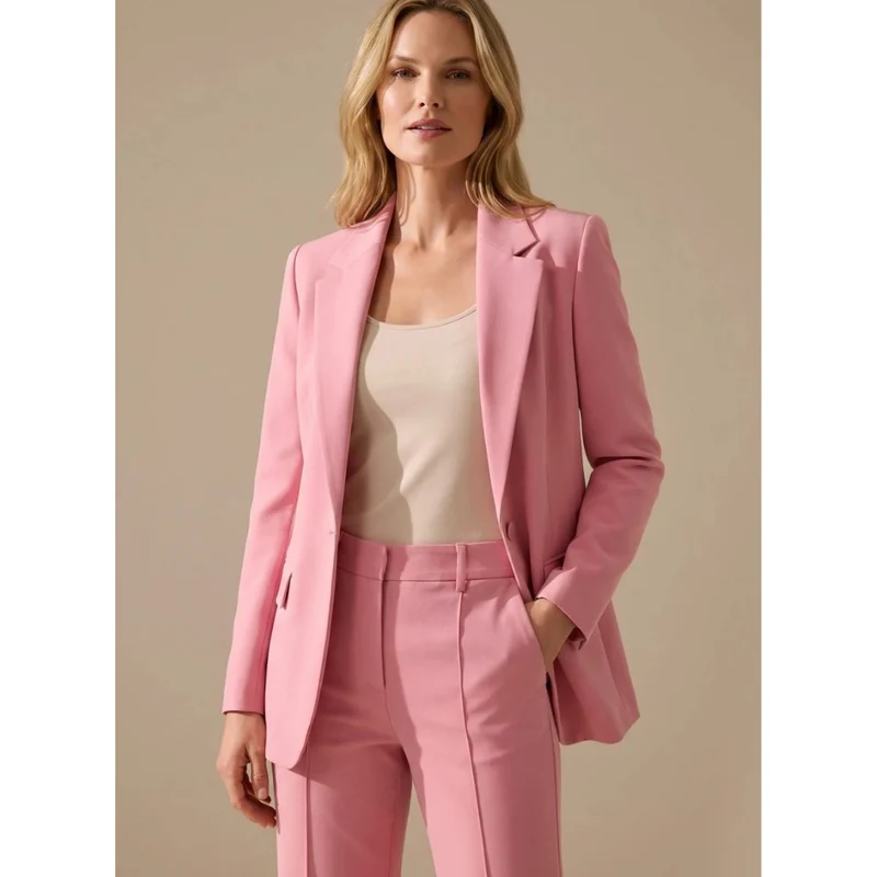 Rosalinde | Damen Hosenanzug mit Blazer und weiter Hose, Revers und Taschen