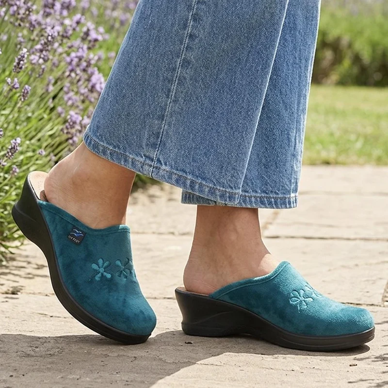 Fly Flot Velour Anatomic Mules - FLY44001 / 329 602 - Teal