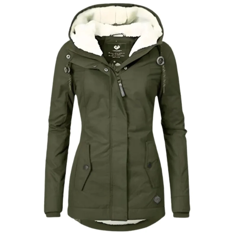 Dorothea | Damen Winterjacke Parka mit Sherpa Kapuze