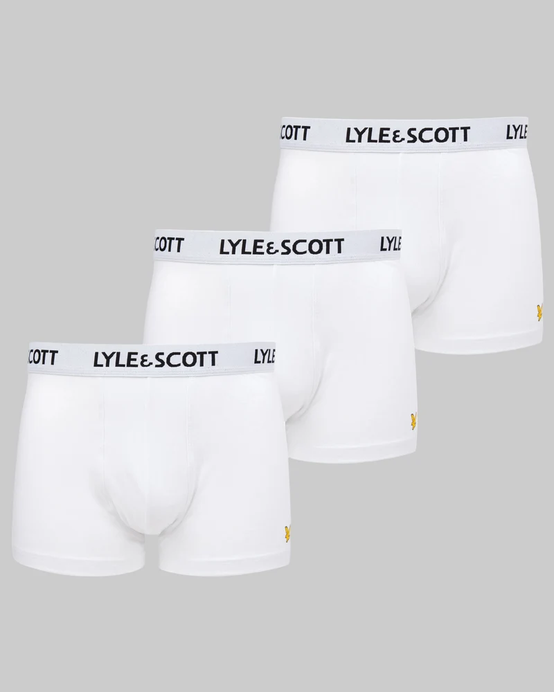 Lyle & Scott Barclay Herren-Badehosen | 3er-Pack | Weiß