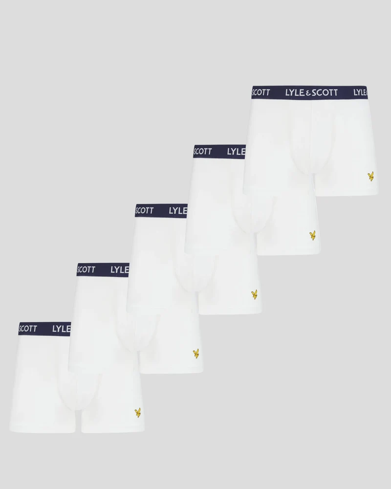 Lyle & Scott Miller Herren-Badehosen | 5er-Pack | Weiß