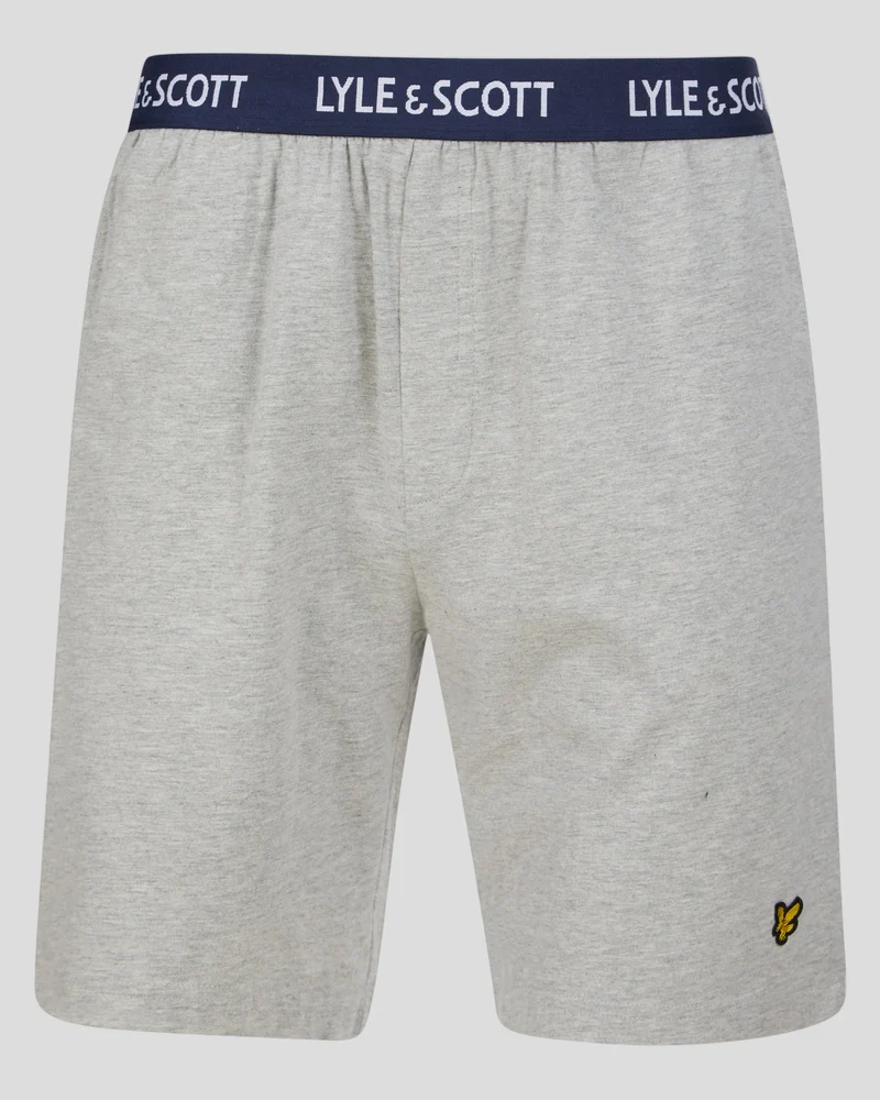 Lyle & Scott Herren-Pyjama-Set Charlie | Weiß/Hellgrau