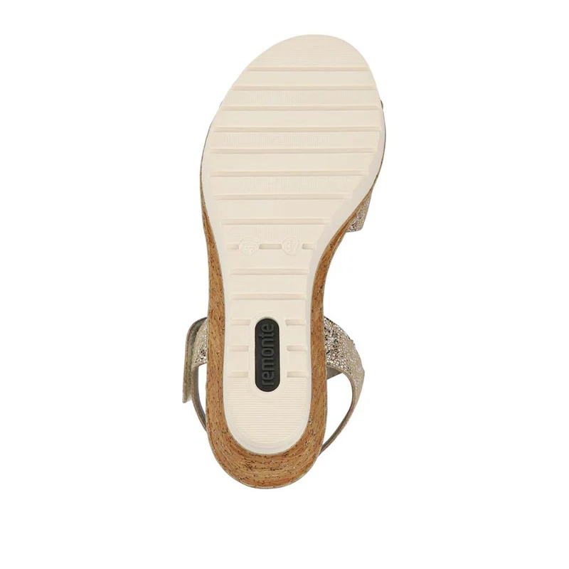 Smart Leather Wedge-Heel Sandals - DRS41511 / 327 089 - Gold