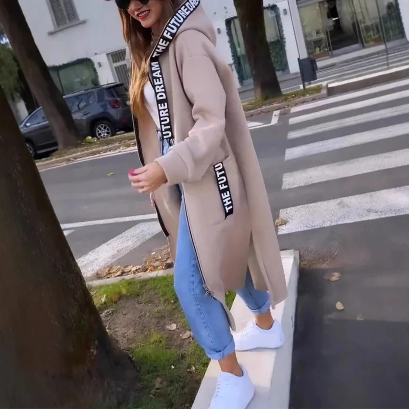 Corinna | Damen Lange Winterjacke mit Kapuze