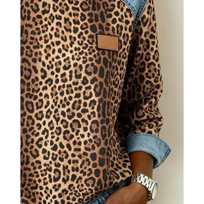 Nicole | Damen Pullover mit Leo Muster