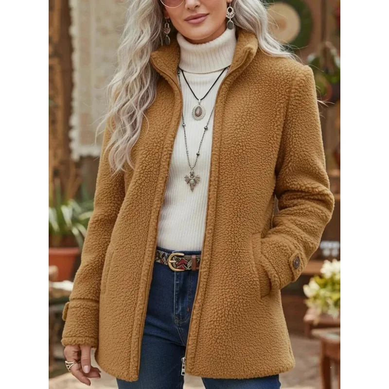 Brigitte | Damen Fleece Winterjacke mit Reißverschluss