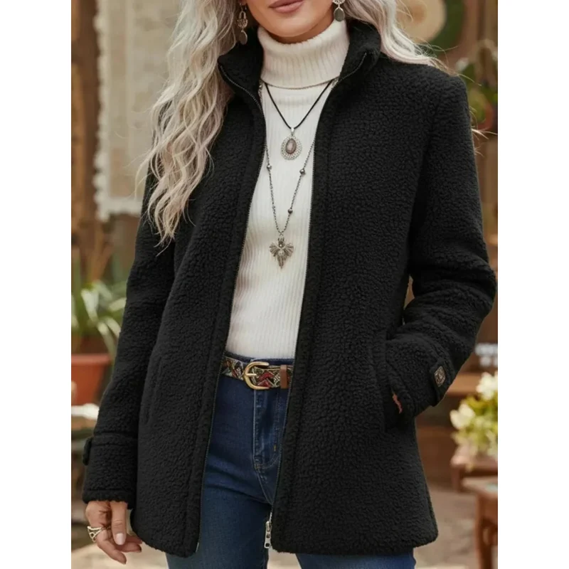 Brigitte | Damen Fleece Winterjacke mit Reißverschluss