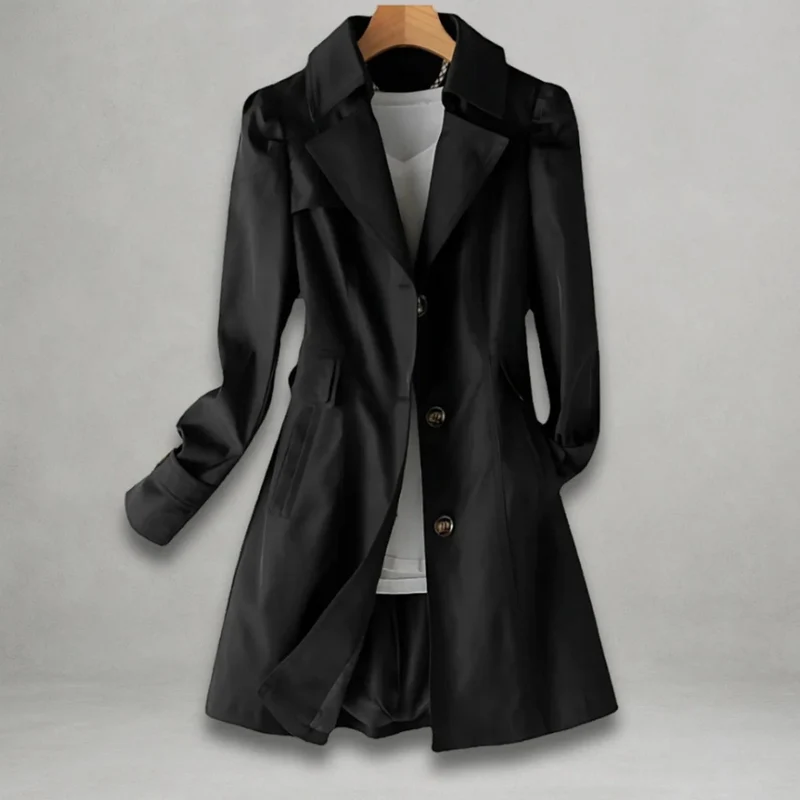Melanie | Damen Trenchcoat mit Kragen und Knöpfen