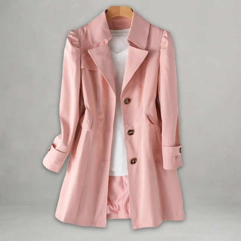 Melanie | Damen Trenchcoat mit Kragen und Knöpfen