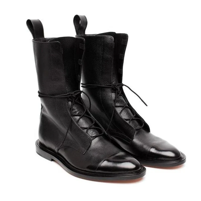 Diana | Damen Schwarze Orthopädische Stiefel Mit Leder Design Und Komfortabler Sohle