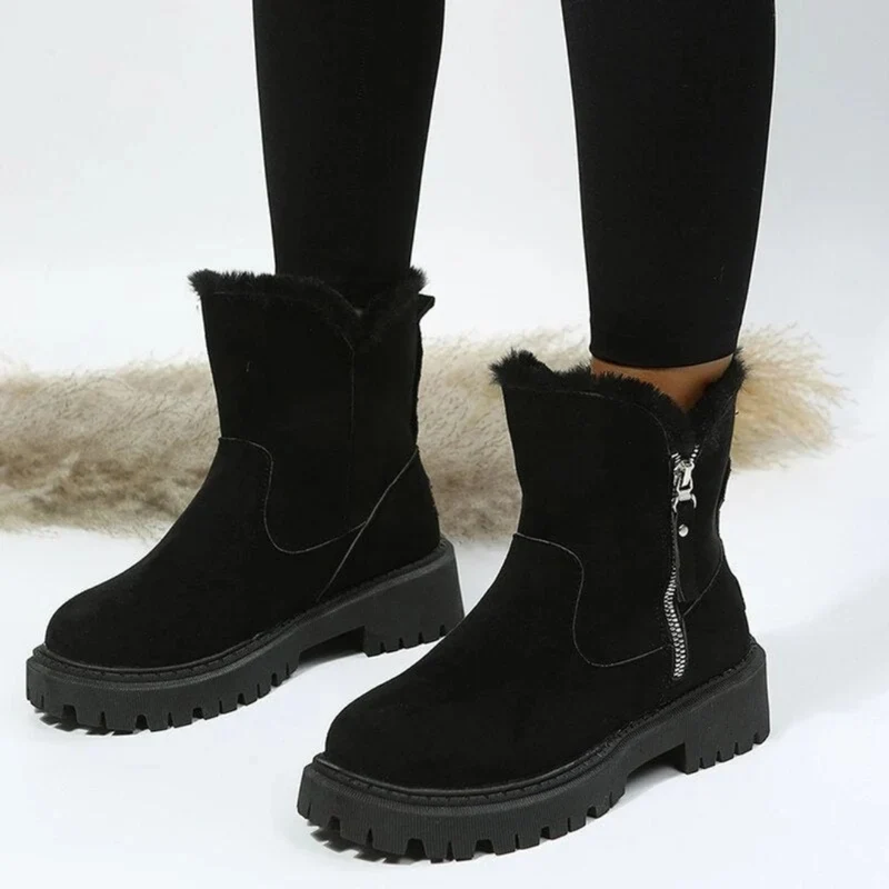 Yara | Damen Orthopädische Winter Stiefeletten Aus Wildleder Mit Weichem Futter Und Reißverschluss