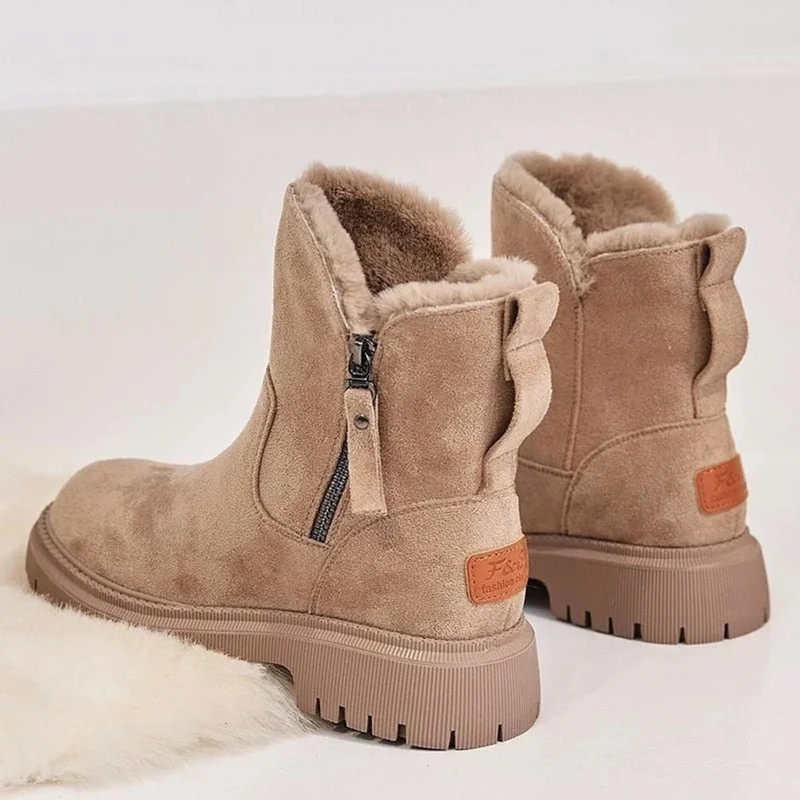 Yara | Damen Orthopädische Winter Stiefeletten Aus Wildleder Mit Weichem Futter Und Reißverschluss