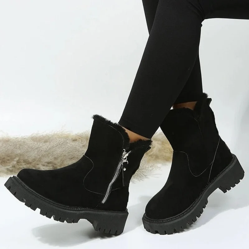 Yara | Damen Orthopädische Winter Stiefeletten Aus Wildleder Mit Weichem Futter Und Reißverschluss