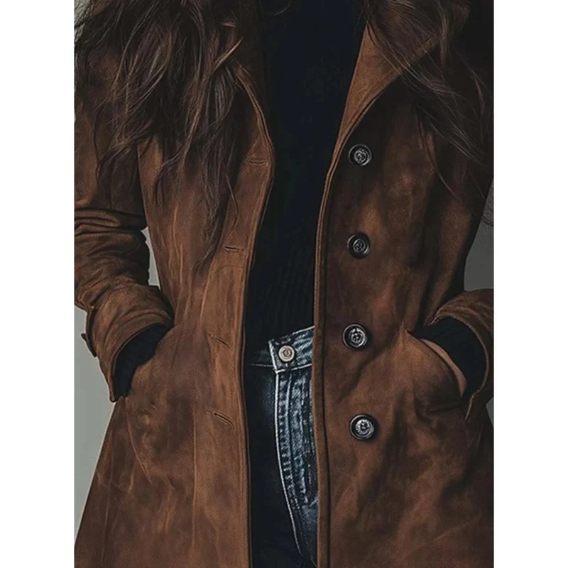Sybille | Damen Winterjacke Suchen mit Knöpfen und Seitlichen Taschen