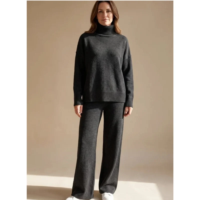 Veronika | Damen Rollkragenpullover mit Oversize Schnitt, Langarm und Weitem Körper
