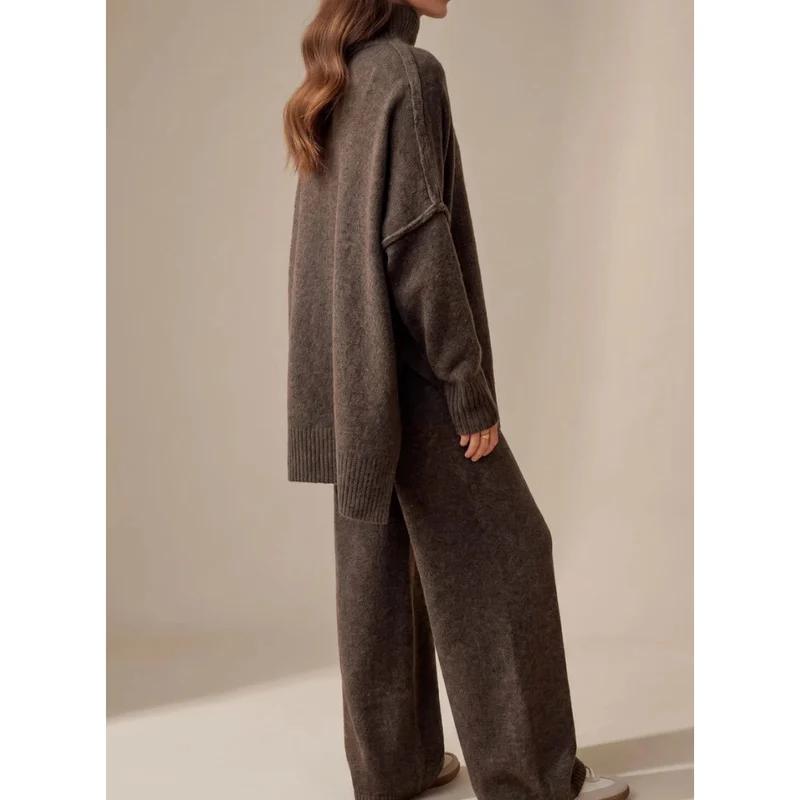 Veronika | Damen Rollkragenpullover mit Oversize Schnitt, Langarm und Weitem Körper