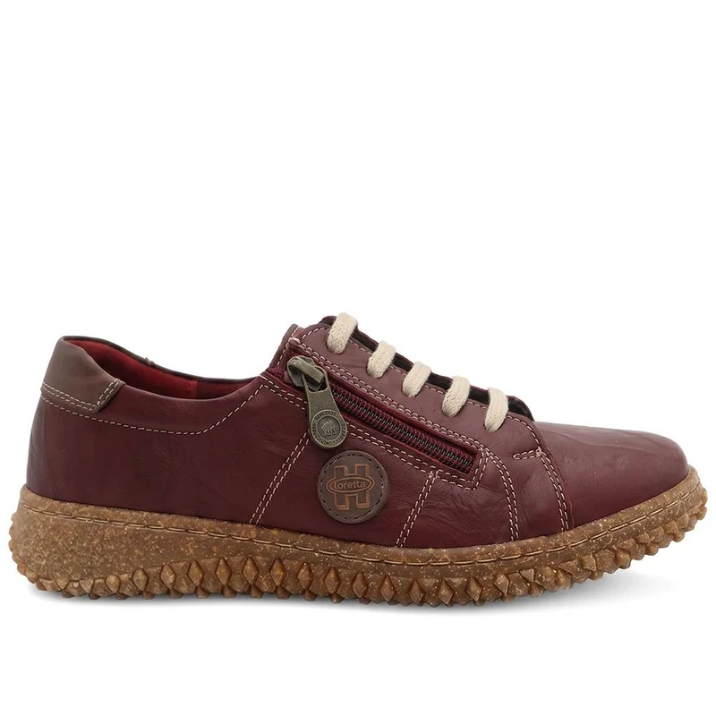 Loretta Leather Trainers - HAK38023 / 324 496 - Burgundy