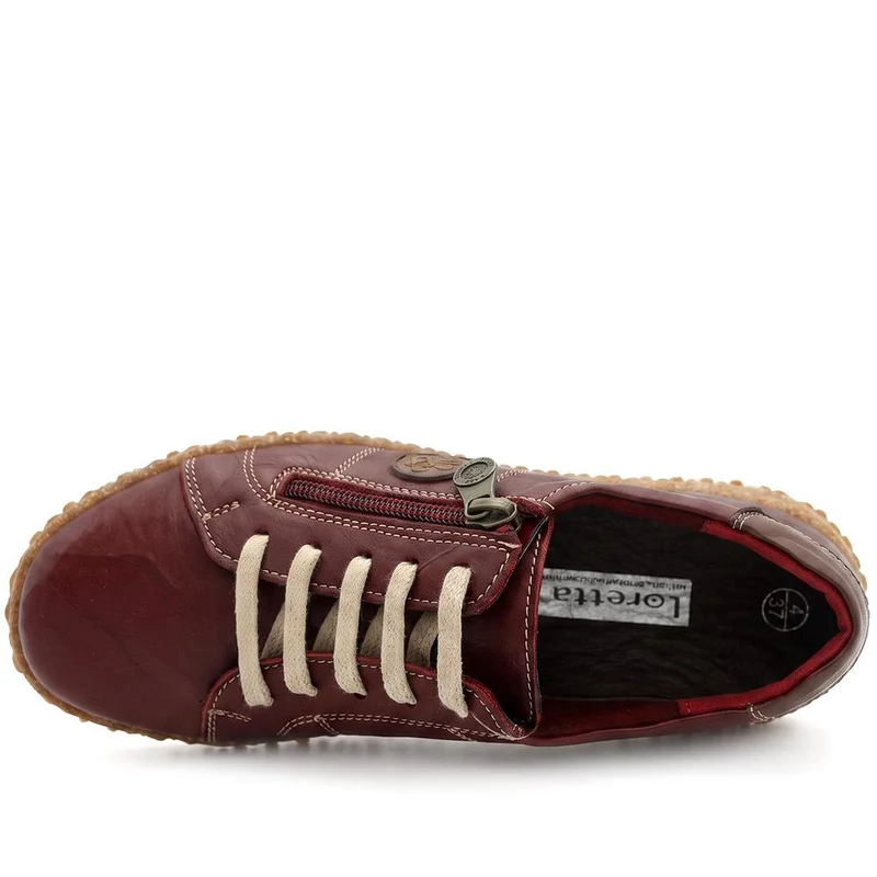 Loretta Leather Trainers - HAK38023 / 324 496 - Burgundy
