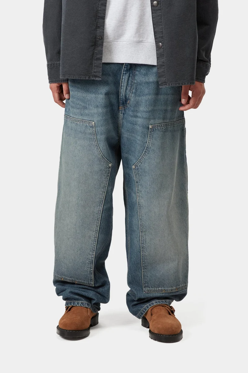 Carhartt WIP Herren OG Double Knee Hose | Blue Grind Waschung