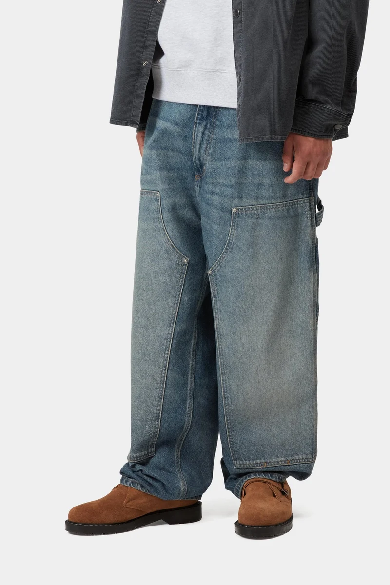 Carhartt WIP Herren OG Double Knee Hose | Blue Grind Waschung