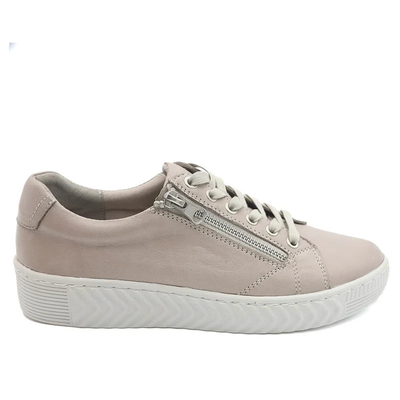 Casual Leather Trainers - BRK41000 / 326 649 - Stone