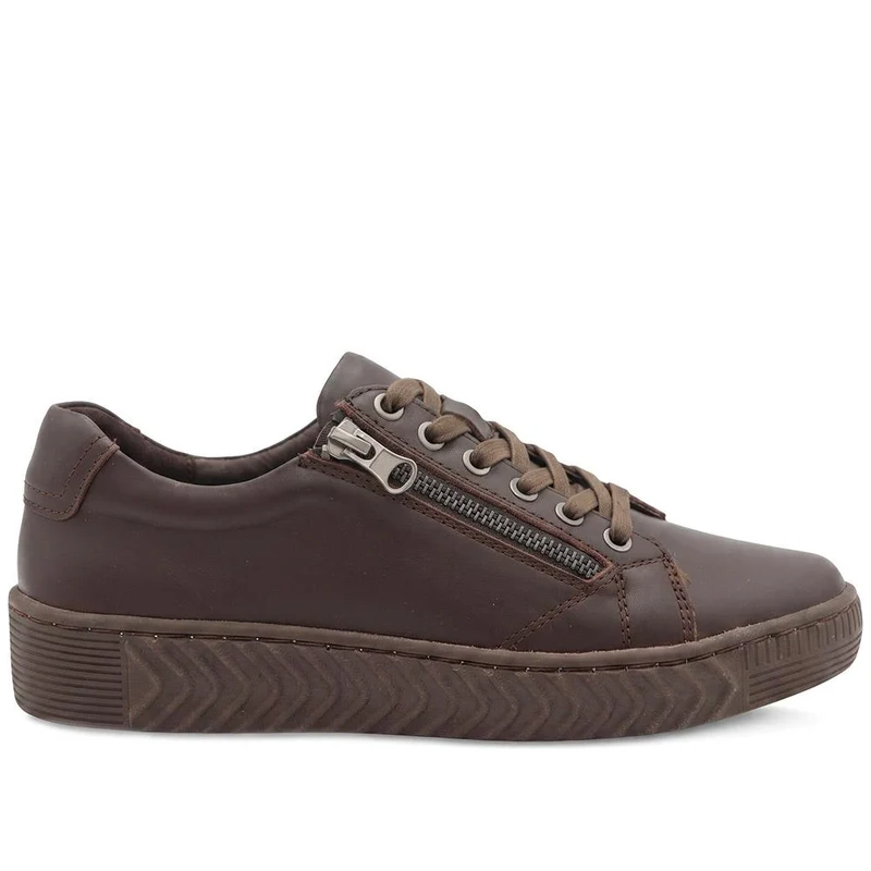 Casual Leather Trainers - BRK41000 / 326 649 - Dark Brown