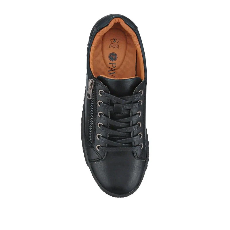 Casual Leather Trainers - BRK41000 / 326 649 - Black