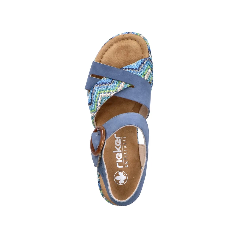 Rieker Damen-Plateausandalen mit Keilabsatz | Blau