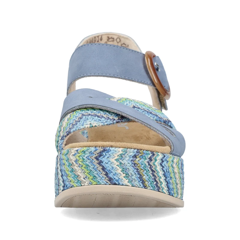Rieker Damen-Plateausandalen mit Keilabsatz | Blau