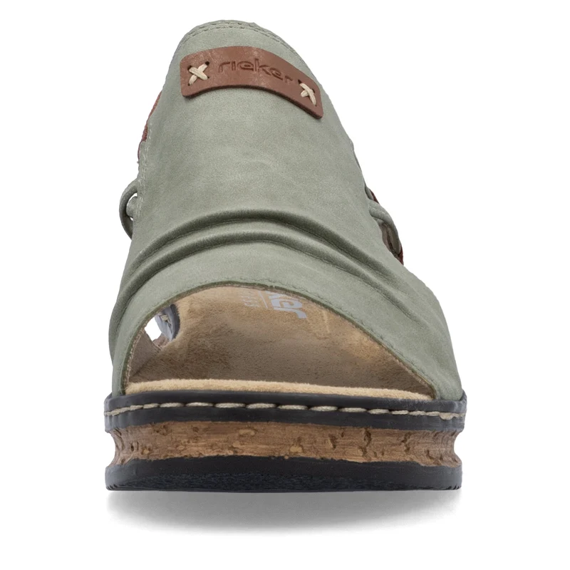 Rieker Damen-Sandalen mit Keilabsatz und Fersenriemen | Grün