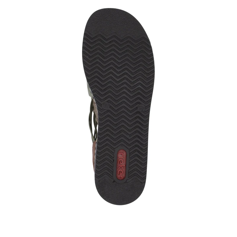 Rieker Damen-Sandalen mit Keilabsatz und Fersenriemen | Grün