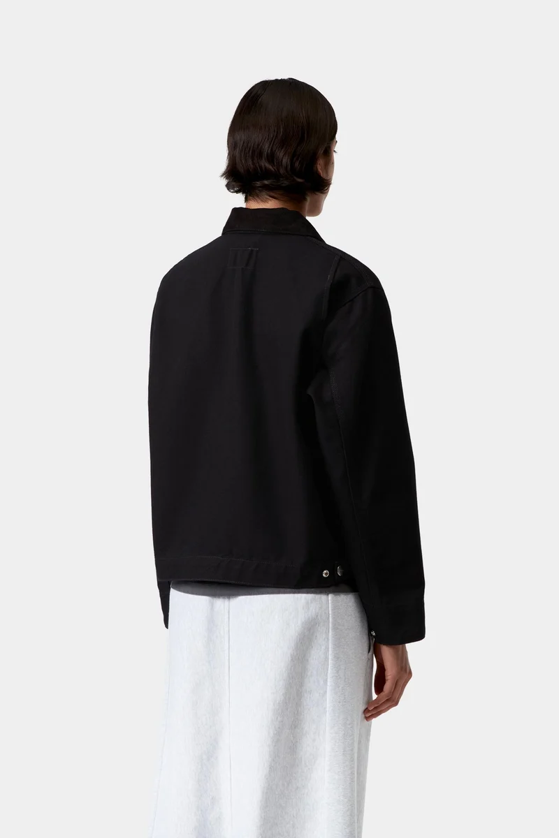 Carhartt WIP Frauen OG Detroit Jacke | Schwarz / Schwarz vorgewaschen