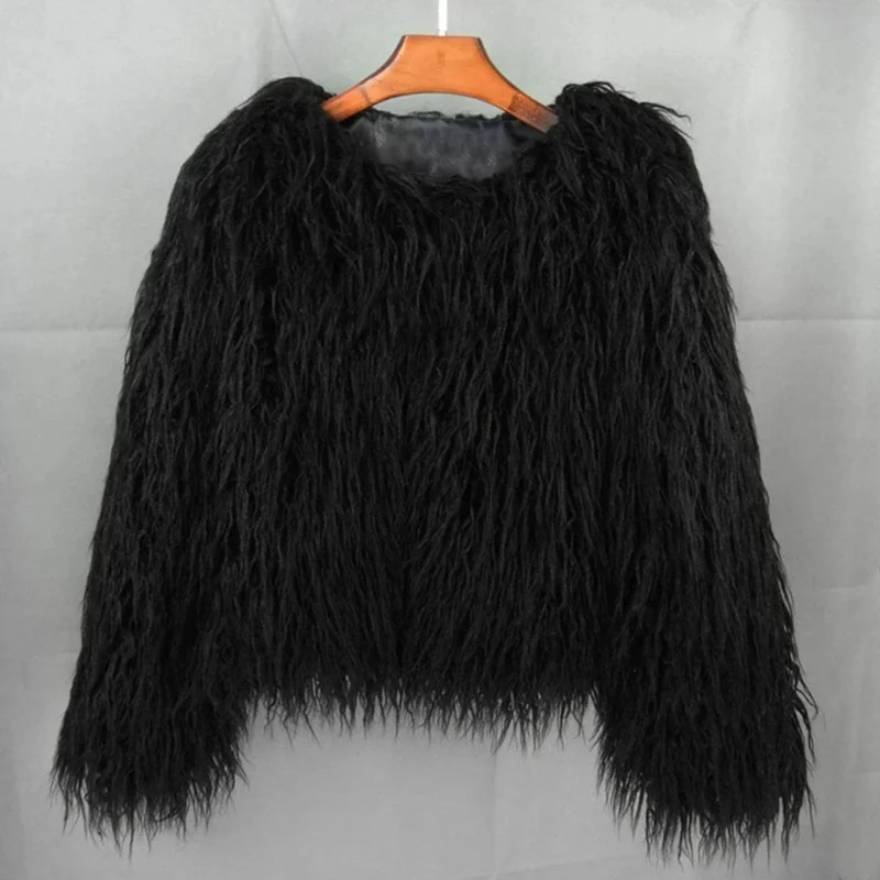 Lena | Damen Winterjacke mit Kunstpelz, Kurze Flauschige Silhouette