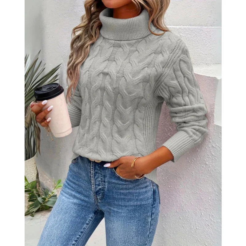 Verena | Damen Strickpullover mit Rollkragen