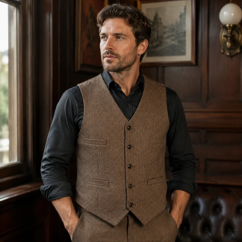 Hans | Herren Elegante Trachtenweste mit Knöpfen