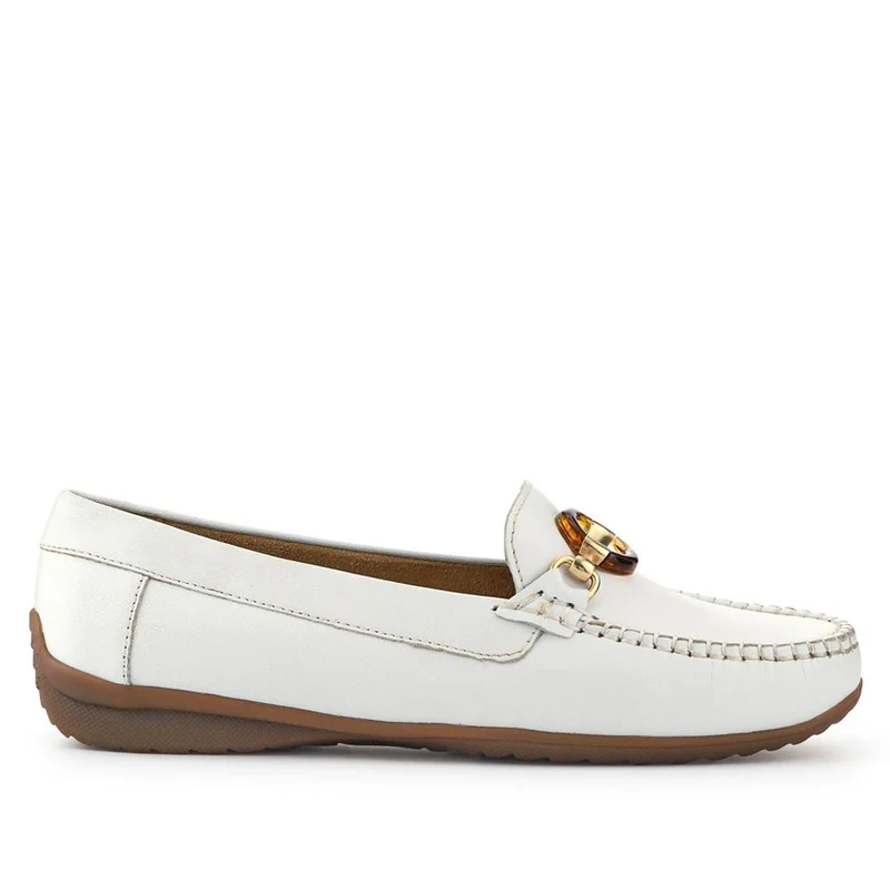 Cushioned Leather Moccasins - NAP41000 / 327 011 - White