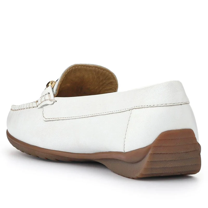 Cushioned Leather Moccasins - NAP41000 / 327 011 - White