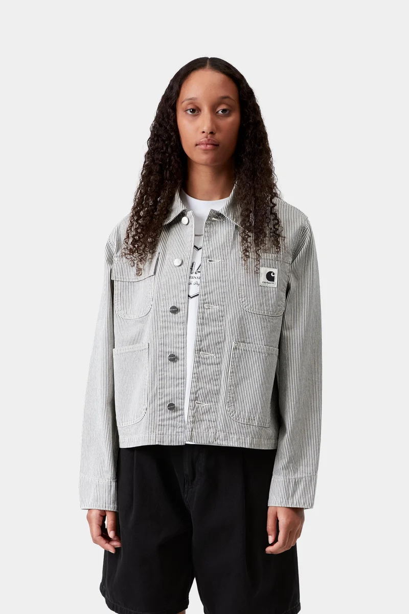 Carhartt WIP Frauen Mercer Chore Coat | Graphit / Wachsstein-Washed Mercer Stripe
