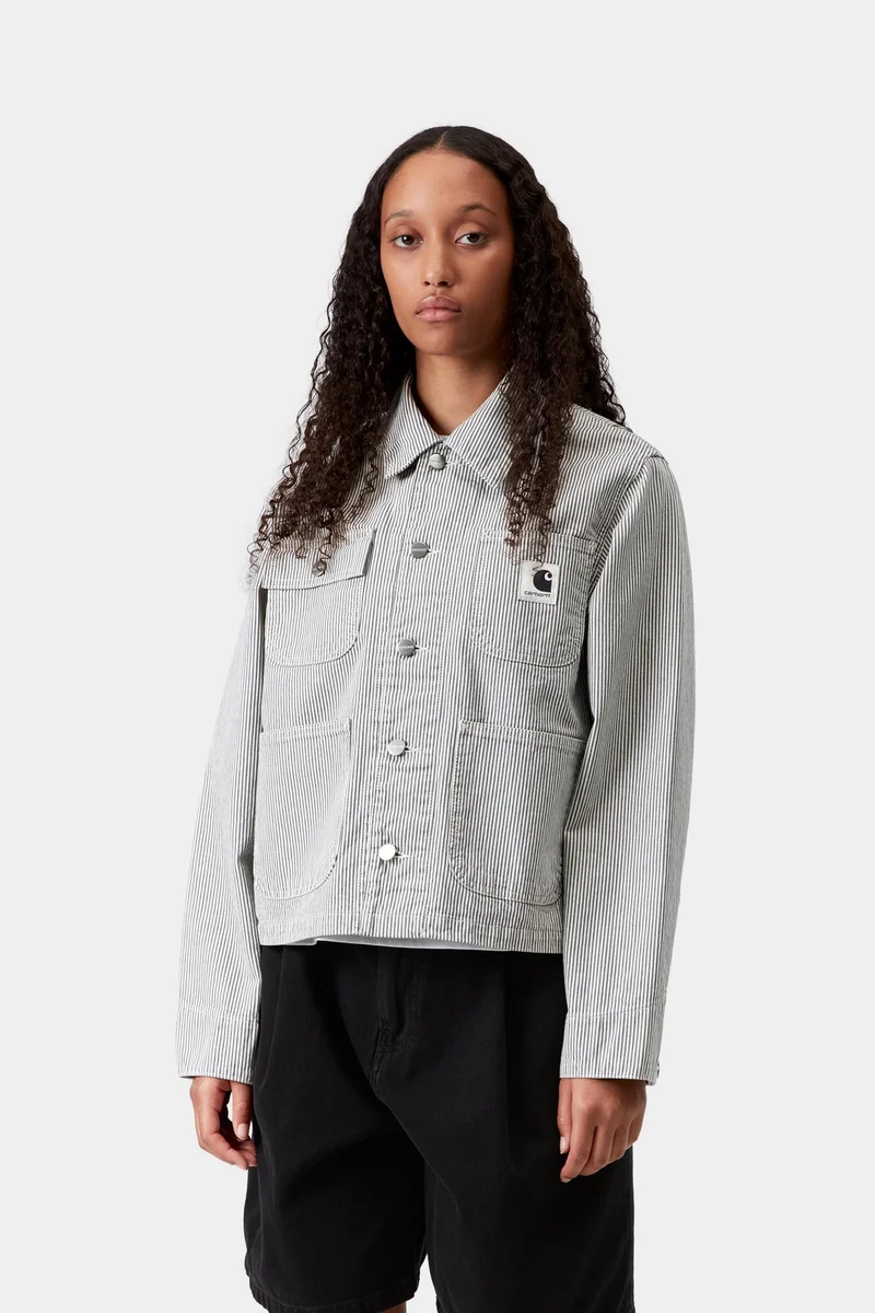 Carhartt WIP Frauen Mercer Chore Coat | Graphit / Wachsstein-Washed Mercer Stripe