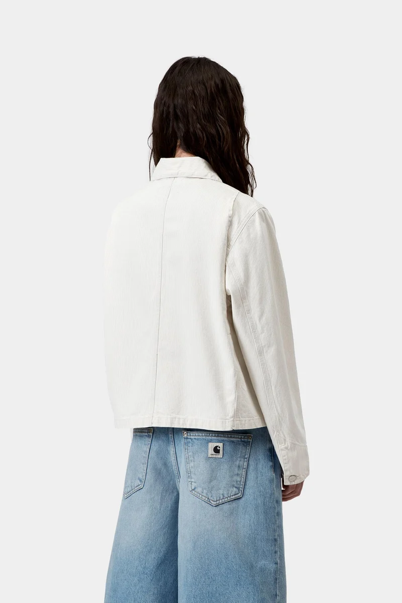 Carhartt WIP Frauen Mercer Arbeitsmantel | Graphit / Wachsgebleicht Mercer Stripe