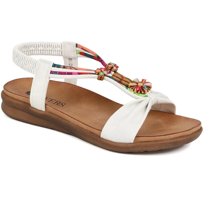 Embellished Flat Sandals - BAIZH37051 / 323 374 - White