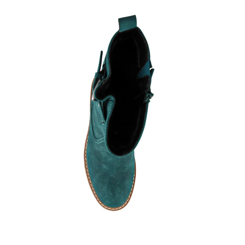 Fashionable Zip Up Calf Length Boots - WBINS42104 / 328 451 - Teal