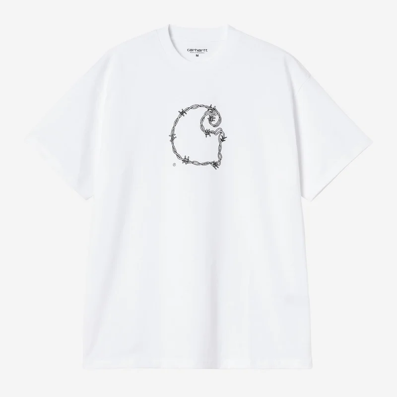 Carhartt WIP Herren-T-Shirt mit Stacheldraht-Motiv | Weiß