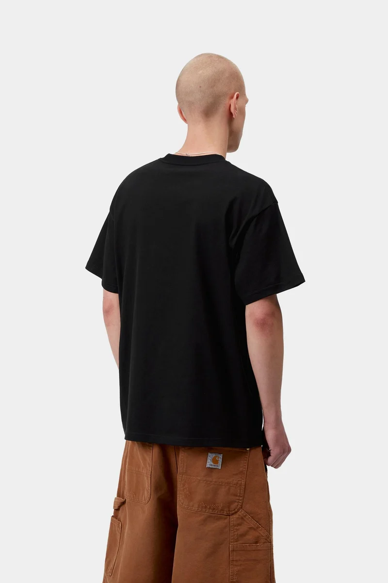 Carhartt WIP Herren-T-Shirt mit Stacheldraht-Motiv | Schwarz