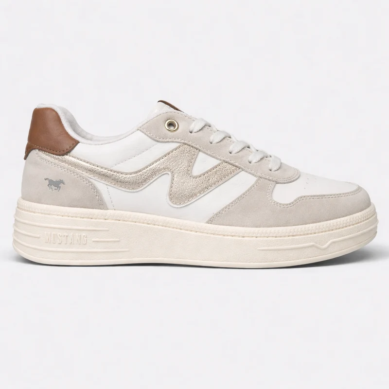 Mustang Damen-Sneaker | Weißer Marmor