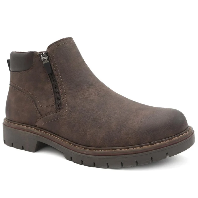Chunky Sole Zip Fasten Boots - GANG44009 / 329 931 - Brown